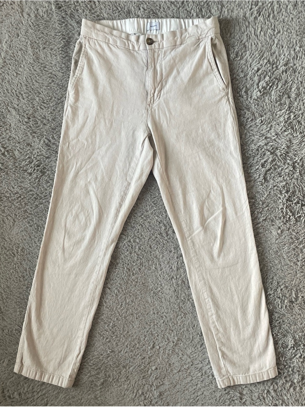 Old Navy Cream Linen Blend Pants Sz Small Pockets Boho Coastal Beach Indie